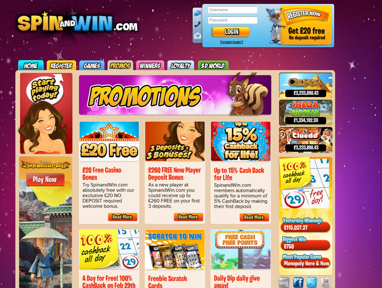 Play Spin And Win Free Online With No Deposit Required At Spinandwin