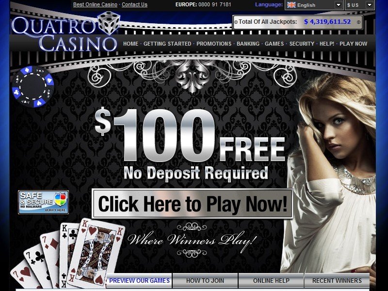 Quatro No Deposit Casino Bonus, Codes and Reviews