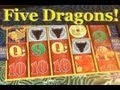 5 Dragons Slot Machine Bonus Retriggers and Free Spins! BIG WIN! ~ Aristocrat (Five Dragons)