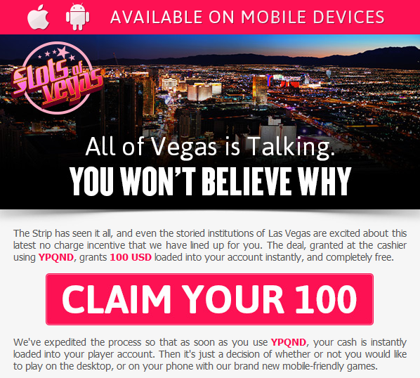 Claim a free 0 no deposit casino bonus at Slots of Vegas Casino