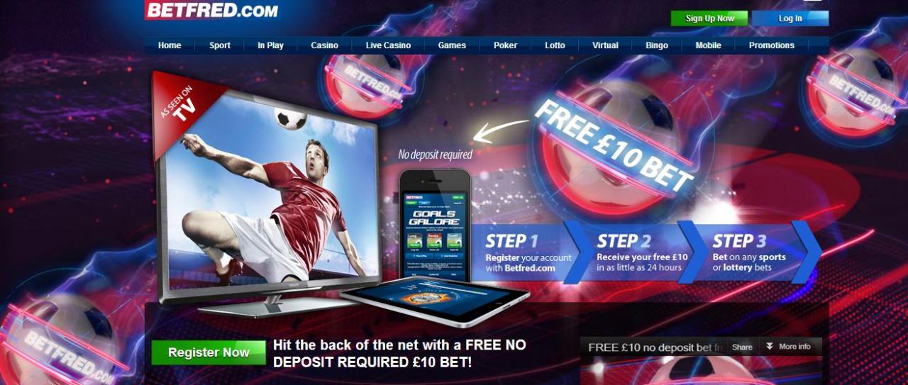 Betfred TV advert - claim £10 free no deposit required