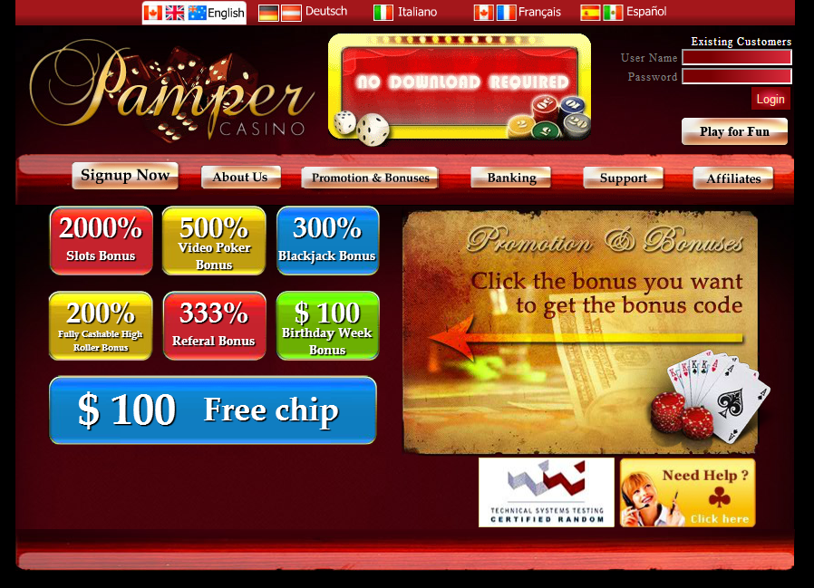 Pamper Casino Review - 0 No Deposit Bonus + 3 Ways to get more... |