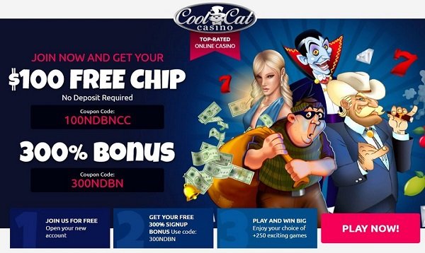 $100 free chip at cool cat casino